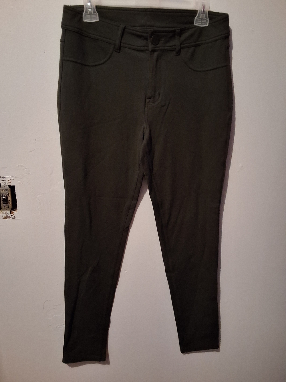 Olive Green Slim Ponte Legging Pants